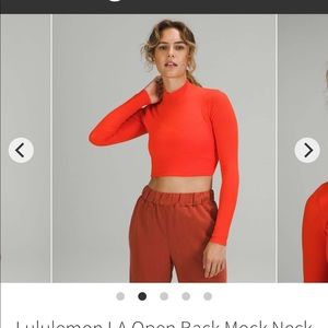 Lululemon LA open back mock neck LS